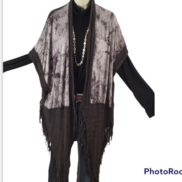 Papermoon sleeveless boho cardigan kimono L NWT - Picture 1 of 14